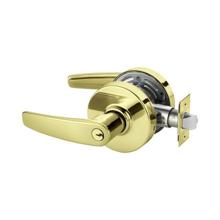 Sargent Office Cylindrical Lock Grade 2 with B Lever and L Rose and ASA Strike and LA Keyway Bright Brass 287G05LB03